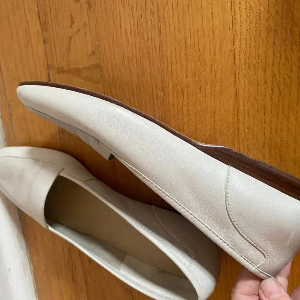 Enzo Angiolini White Leather Loafers - Picture 7 of 12